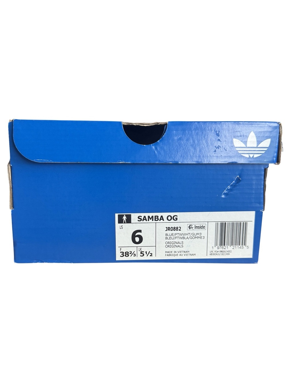 adidas Samba OG Blue White Gum Sneakers Womens 7 / Mens 6 NWT JR0882 w/ Box - Picture 5 of 11